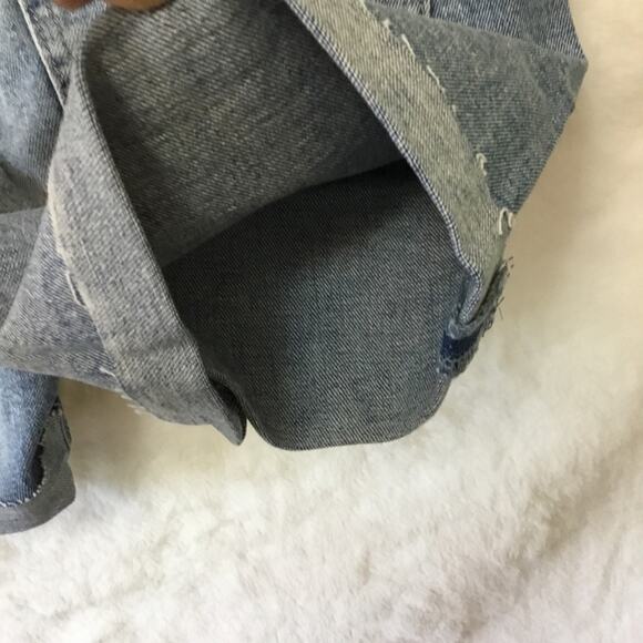 GAP Factory Blue 5" Mid Rise Distressed Denim Shorts With Washwell™ - Picture 12 of 12